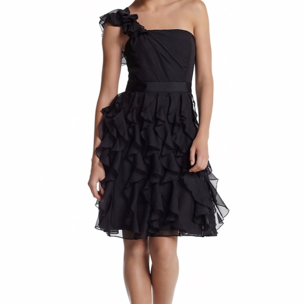 Black One Shoulder Cocktail Dress